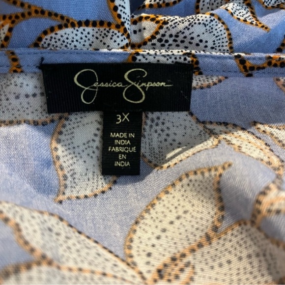 Jessica Simpson Blakely Blue Floral Kimono Duster 2X 3X Plus Boho Lightweight - Picture 6 of 8